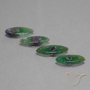 Gemme di Rubino in Fuchsite Multicolore naturale da 9.07 ct, Taglio marquise, Traslucido