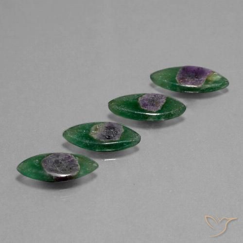 11.44ctw Naturale Multicolore Rubino in Fuchsite, Taglio marquise, Traslucido