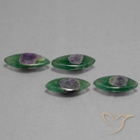 Gemme di Rubino in Fuchsite Multicolore naturale da 11.44 ct, Taglio marquise, Traslucido