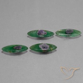 Gemme di Rubino in Fuchsite Multicolore naturale da 10.77 ct, Taglio marquise, Traslucido