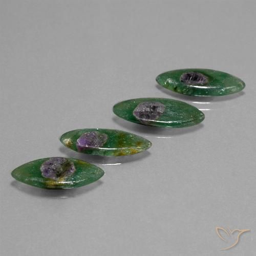 12.02ctw Naturale Multicolore Rubino in Fuchsite, Taglio marquise, Traslucido