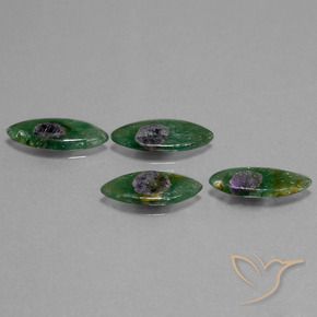 Gemme di Rubino in Fuchsite Multicolore naturale da 12.02 ct, Taglio marquise, Traslucido