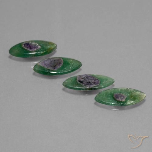 11.26ctw Naturale Multicolore Rubino in Fuchsite, Taglio marquise, Traslucido