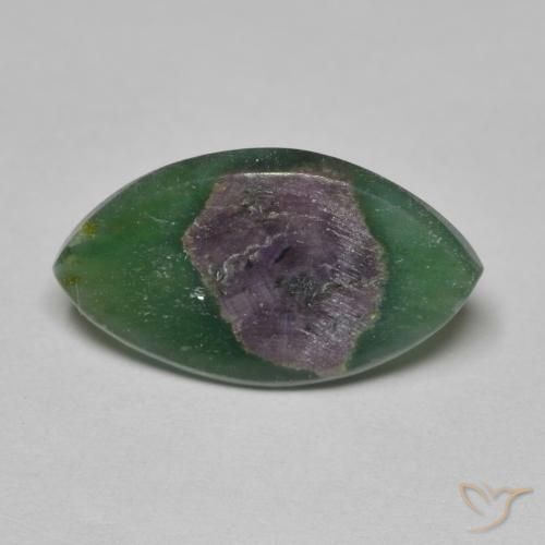 4.91ct Naturale Multicolore Rubino in Fuchsite, Taglio marquise, Traslucido
