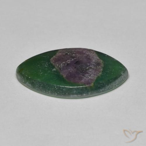 Rubino in Fuchsite Multicolore naturale da 4.91 ct, Taglio marquise, Traslucido