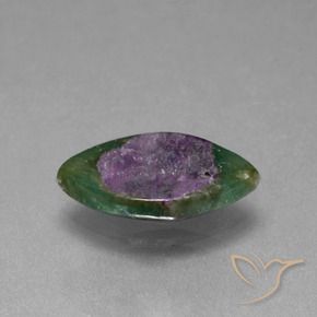 Rubino in Fuchsite Multicolore naturale da 5.06 ct, Taglio marquise, Traslucido