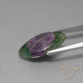 Rubino in Fuchsite Multicolore naturale da 5.06 ct, Taglio marquise, Traslucido