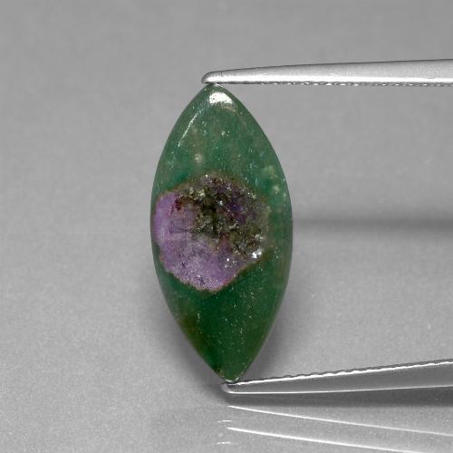 Rubino in Fuchsite Multicolore naturale da 4.77 ct, Taglio marquise, Traslucido