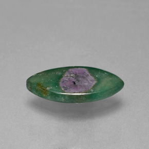 Rubino in Fuchsite Multicolore naturale da 4.77 ct, Taglio marquise, Traslucido