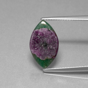 Rubino in Fuchsite Bicolore naturale da 4.13 ct, Taglio marquise, Traslucido