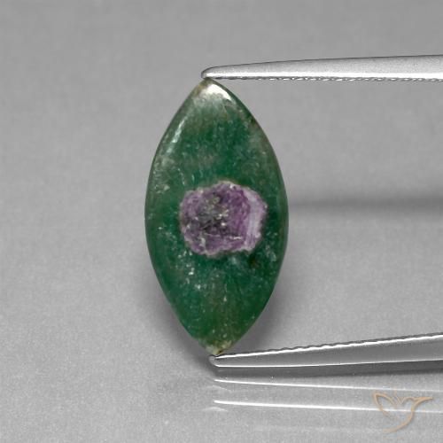 4.24ct Naturale Multicolore Rubino in Fuchsite, Taglio marquise, Traslucido