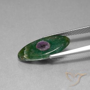 Rubino in Fuchsite Multicolore naturale da 5.46 ct, Taglio marquise, Traslucido