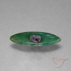 Rubino in Fuchsite Multicolore naturale da 4.14 ct, Taglio marquise, Traslucido