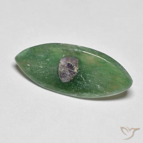 3.87ct Naturale Multicolore Rubino in Fuchsite, Taglio marquise, Traslucido