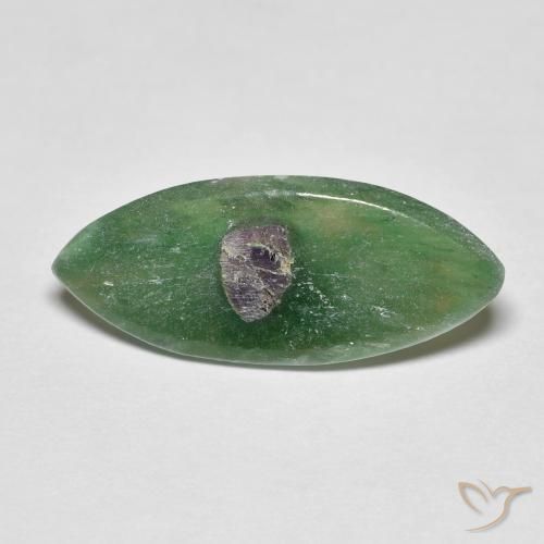 Rubino in Fuchsite Multicolore naturale da 3.87 ct, Taglio marquise, Traslucido