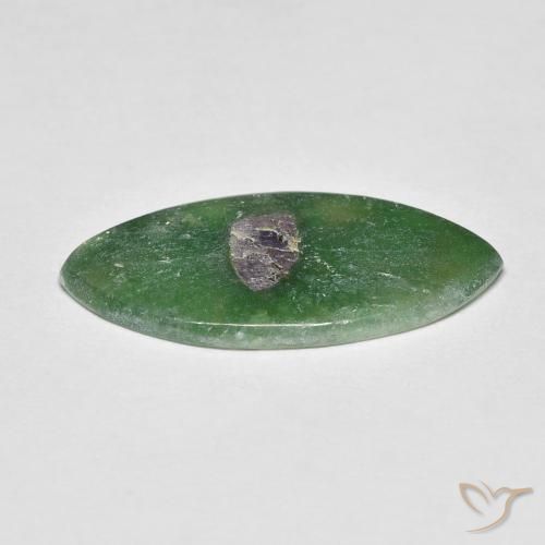 Rubino in Fuchsite Multicolore naturale da 3.87 ct, Taglio marquise, Traslucido