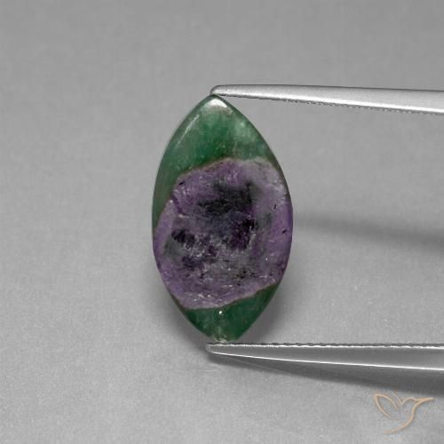 4.70ct Naturale Multicolore Rubino in Fuchsite, Taglio marquise, Traslucido