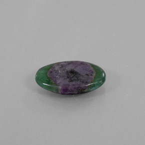 Rubino in fuchsite naturale bicolore da 3,14 ct, taglio ovale, traslucido