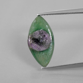 Rubino in fuchsite naturale bicolore da 2,68 ct, marchesa, traslucido