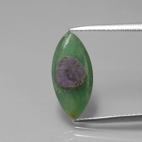 Rubino in fuchsite naturale bicolore da 2,38 ct, marchesa, traslucido