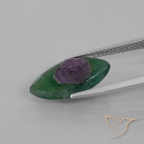 Rubino in Fuchsite Multicolore naturale da 3.62 ct, Taglio marquise, Traslucido