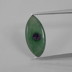 Rubino in fuchsite naturale multicolore da 1,98 ct, marchesa, traslucido