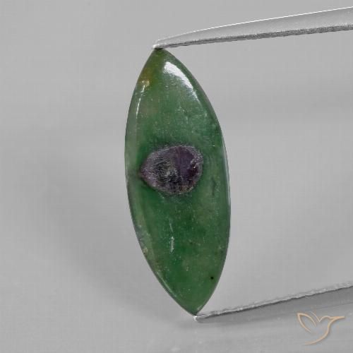 3.00ct Naturale Multicolore Rubino in Fuchsite, Taglio marquise, Traslucido
