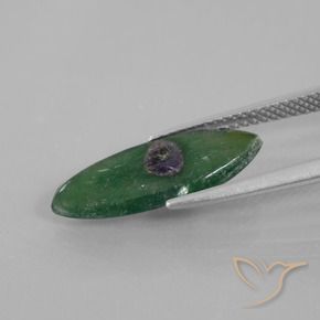 Rubino in Fuchsite Multicolore naturale da 3.00 ct, Taglio marquise, Traslucido