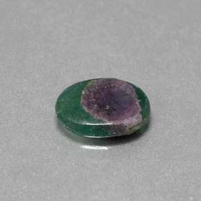 Rubino in fuchsite naturale bicolore da 2,25 ct, taglio ovale, traslucido