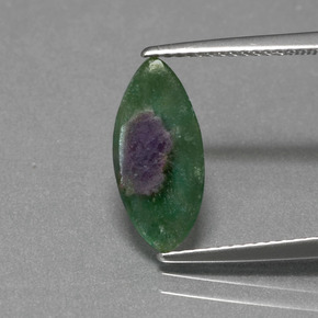 Rubino in Fuchsite Bicolore naturale da 1.47 ct, Taglio marquise, Traslucido