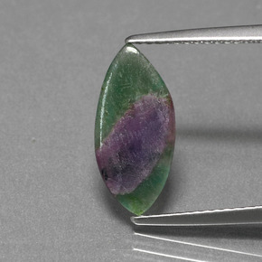 Rubino in fuchsite naturale bicolore da 1,30 ct, marchesa, traslucido