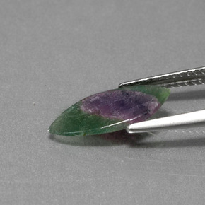 Rubino in fuchsite naturale bicolore da 1,30 ct, marchesa, traslucido