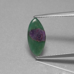 Rubino in fuchsite naturale bicolore da 1,24 ct, marchesa, traslucido