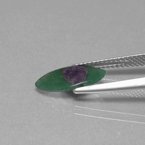 Rubino in fuchsite naturale bicolore da 1,24 ct, marchesa, traslucido