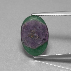 Rubino in Fuchsite Bicolore naturale da 4.50 ct, Taglio ovale, Traslucido