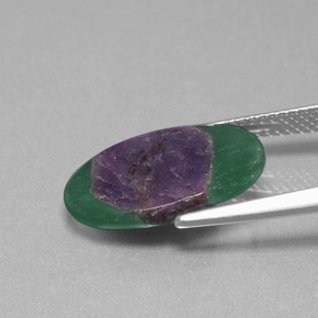 Rubino in Fuchsite Multicolore naturale da 5.28 ct, Taglio ovale, Traslucido