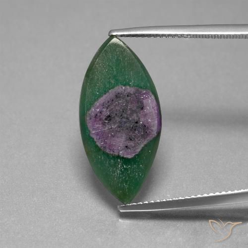 6.70ct Naturale Multicolore Rubino in Fuchsite, Taglio marquise, Traslucido