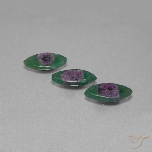 6.44ctw Naturale Multicolore Rubino in Fuchsite, Taglio marquise, Traslucido