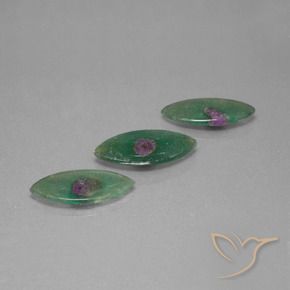 Gemme di Rubino in Fuchsite Multicolore naturale da 5.48 ct, Taglio marquise, Trasparente