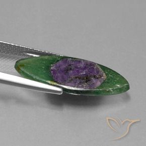 Rubino in Fuchsite Multicolore naturale da 6.24 ct, Taglio marquise, Traslucido