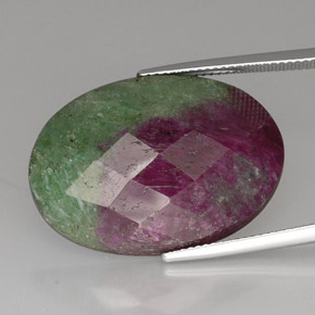 Rubino-Zoisite Multicolore naturale da 36.32 ct, Taglio ovale, Opaco