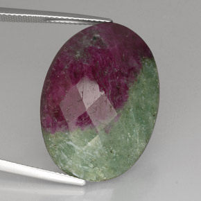Rubino-Zoisite Multicolore naturale da 36.32 ct, Taglio ovale, Opaco