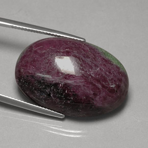 Rubino-zoisite naturale multicolore da 60,73 ct, taglio ovale, opaco