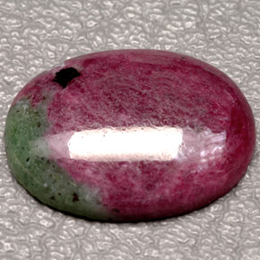 Rubino-zoisite naturale multicolore da 10,66 ct, taglio ovale, opaco