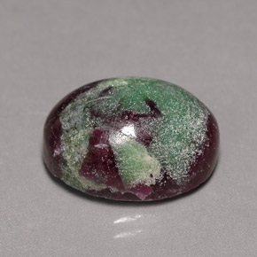 Rubino-zoisite naturale multicolore da 13,91 ct, taglio ovale, opaco