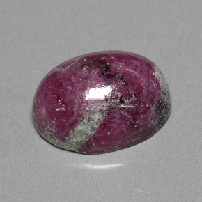 Rubino-zoisite naturale multicolore da 14,74 ct, taglio ovale, opaco