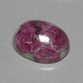 Rubino-zoisite naturale multicolore da 14,74 ct, taglio ovale, opaco