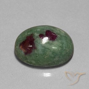 25.50ct Naturale Multicolore Rubino-Zoisite, Ovale, Opaco