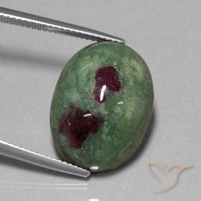 Rubino-Zoisite Multicolore naturale da 25.50 ct, Ovale, Opaco