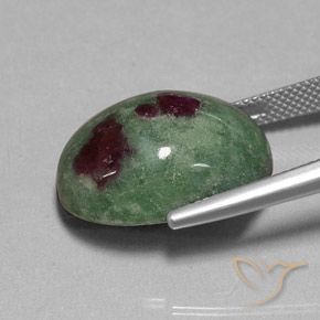 Rubino-Zoisite Multicolore naturale da 25.50 ct, Ovale, Opaco
